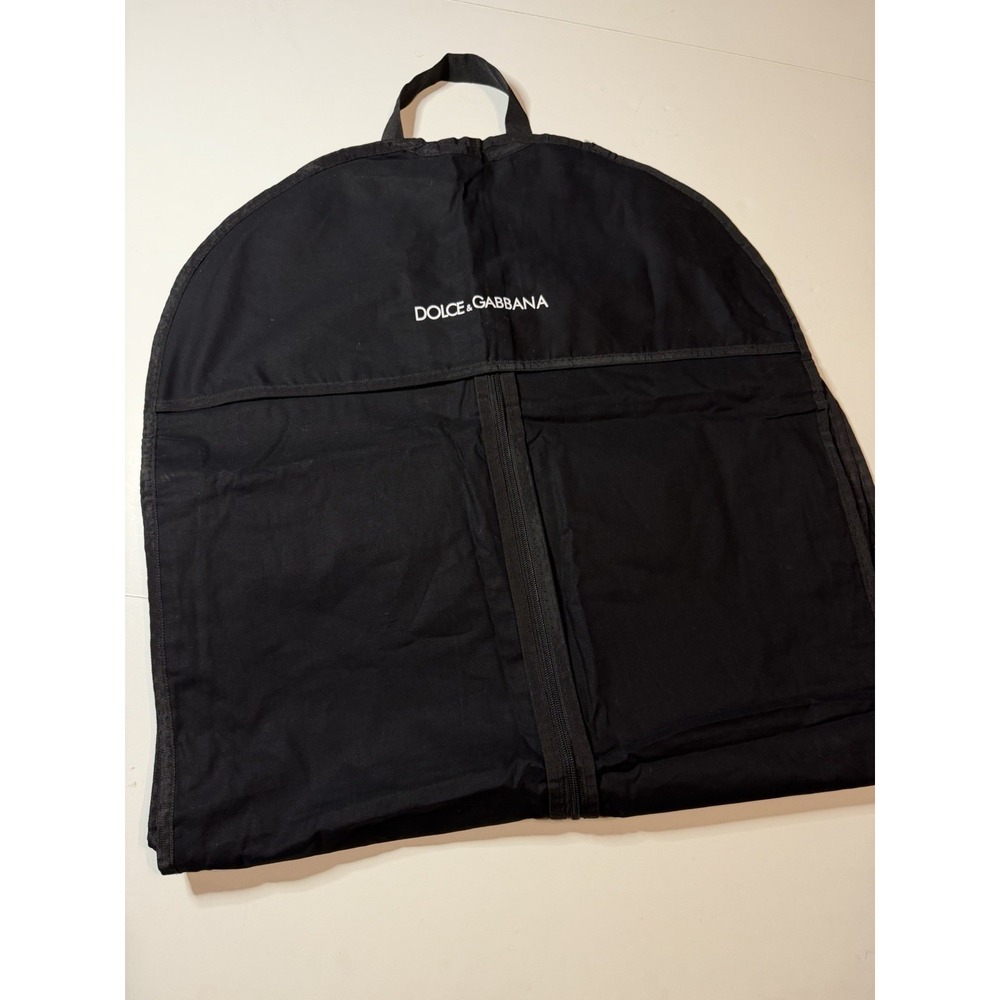 Dolce & Gabbana Black Canvas Garment Bag Suit Cover Travel Carrier Logo